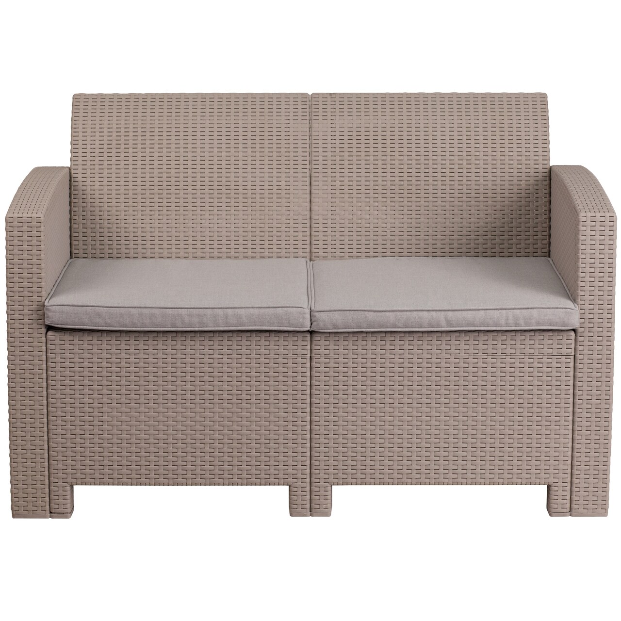 Flash Furniture 47&#x22; Slate Gray Outdoor Patio Furniture Loveseat - Gray Cushion